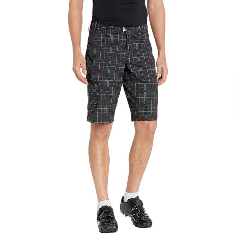 Pearl Izumi Mens XL Gray Plaid Check Pocket Cycling Outdoor Hiking Shorts